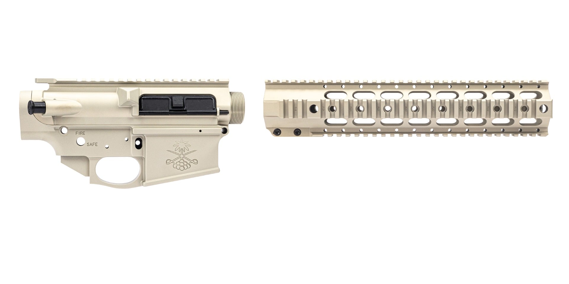 Sabre-10 Builder Set - 12.5" Quad Rail, Champagne