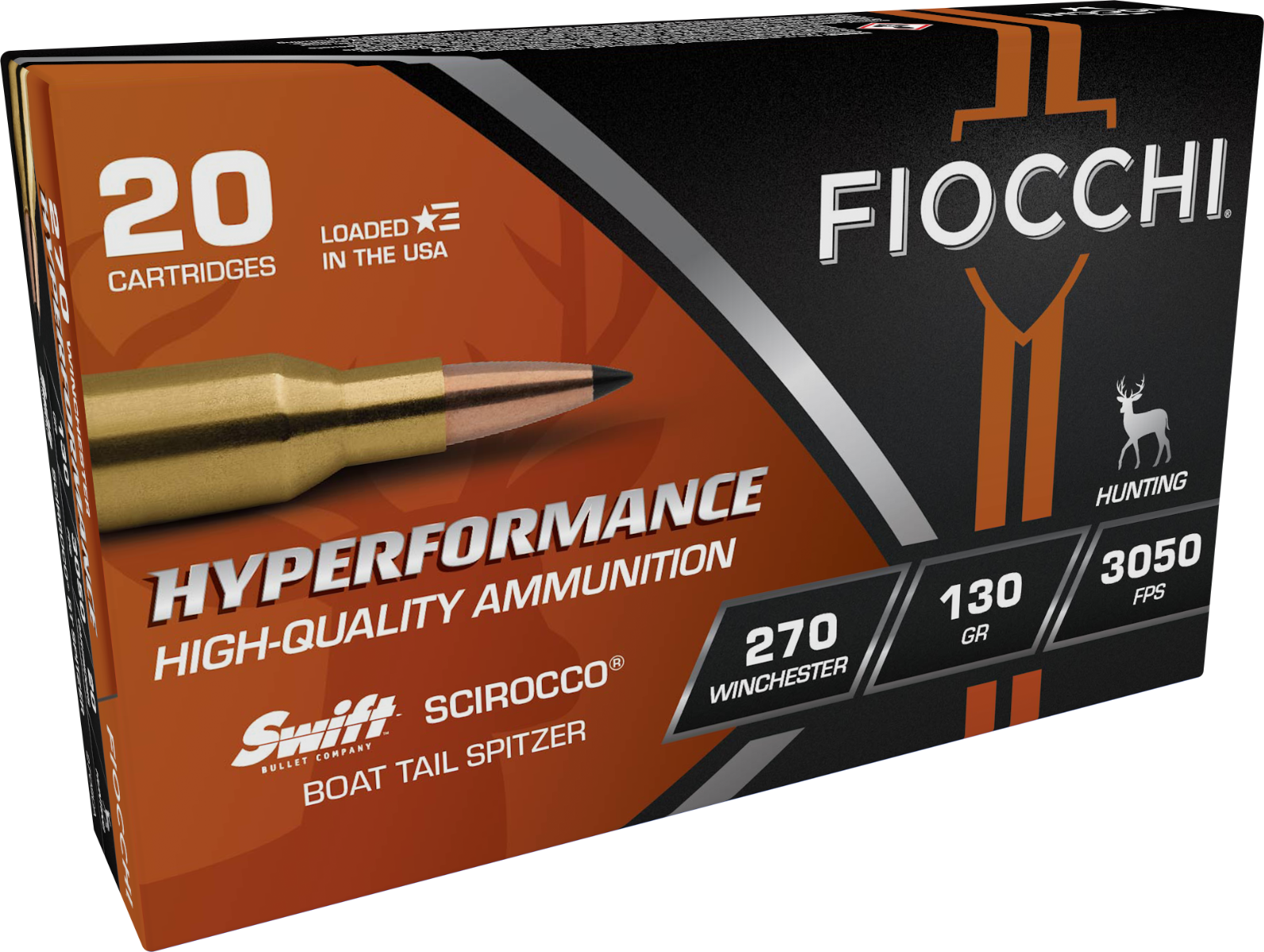 FIOCCHI 270 WIN 130GR SCIROCCO – 20RD 10BX/CS - No Credit Card Fees - Low, flat rate shipping