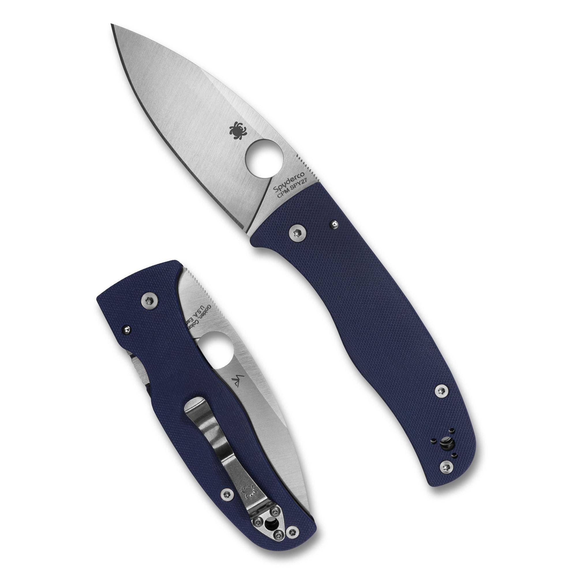 Spyderco Bodacious G10 CPM SPY27 Folding Knife - 3.63" Blue