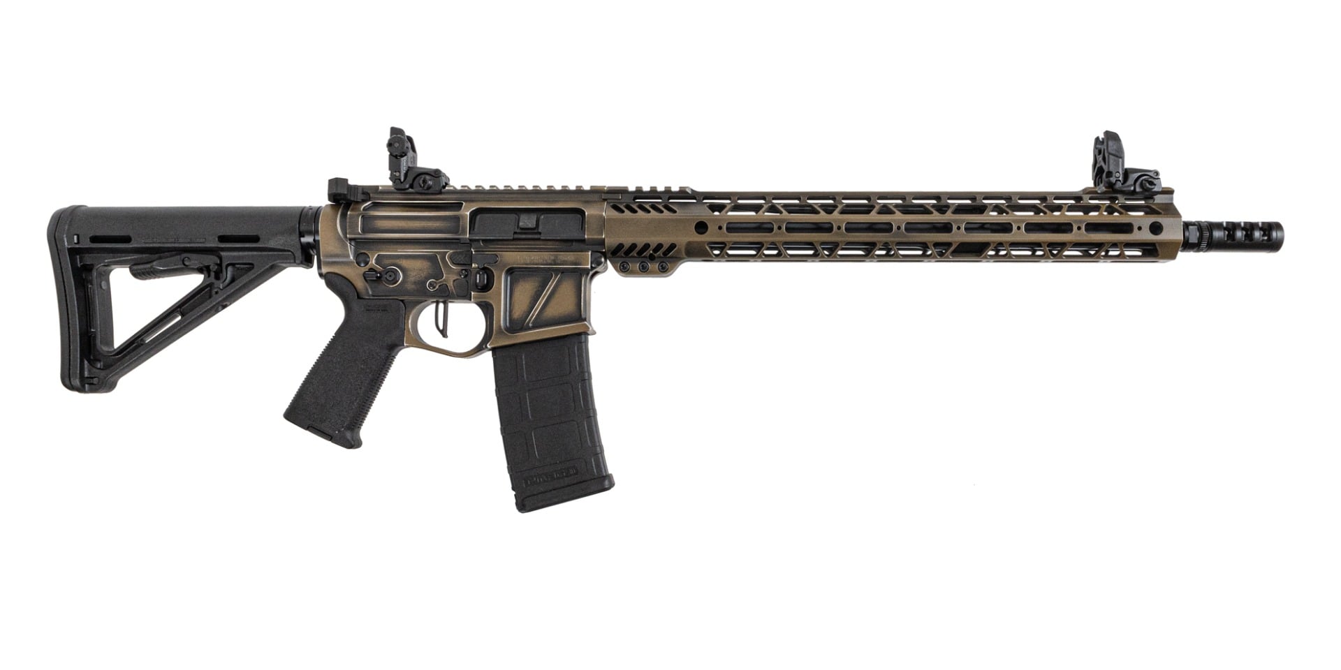 PSA Custom Billet 5.56 NATO 16" Nitride 15" MLOK Rifle w/ 3.5lb Flat FCG - Battle Coyote
