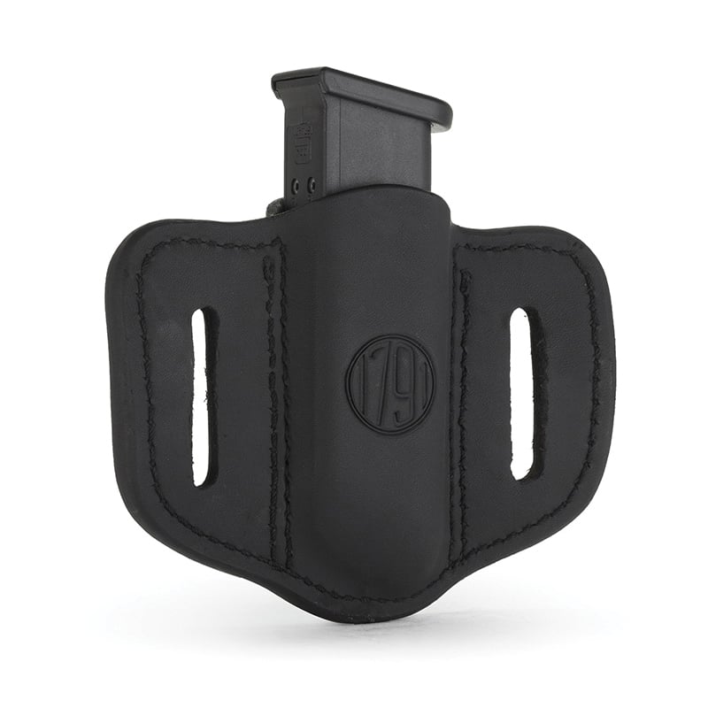 1791 Gunleather MAG1.2 Single Magazine Holster for Double Stack Magazines, Stealth Black - MAG12SBLA