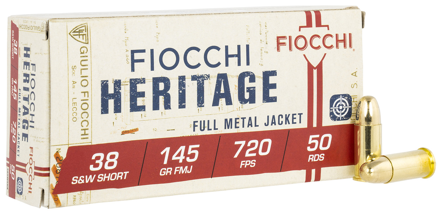 Fiocchi 38 S&W Short 145gr FMJ Ammunition 50rds - 38SWSHA