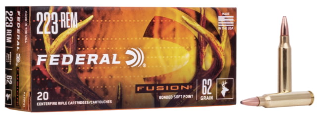 Federal Fusion .223 62 Grain Soft Point Rifle Ammo 20 Rounds
