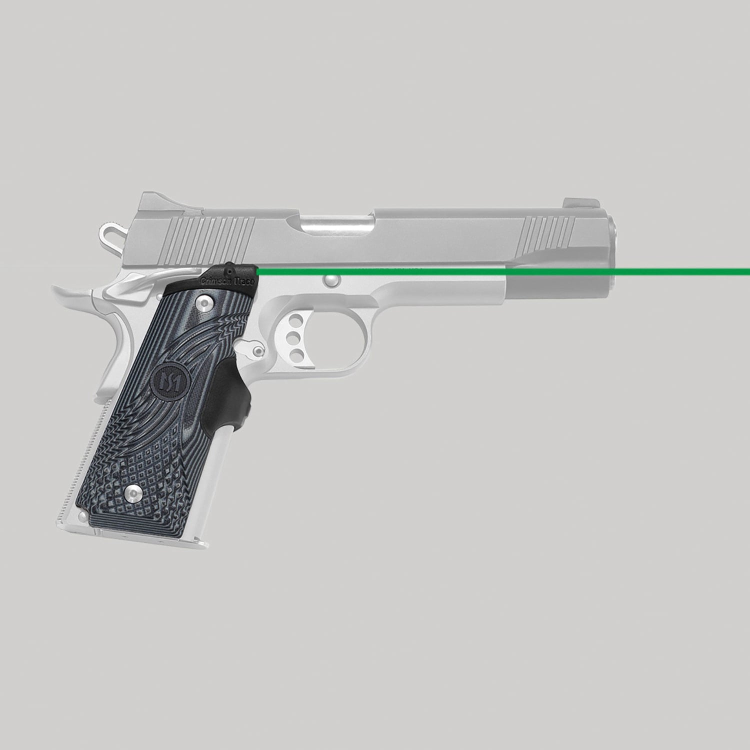 Crimson Trace Master Series Front Replacement Laser Grip for 1911 Full-Size Pistol, Black/Gray - LG904G