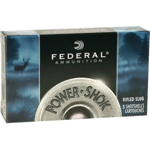 Federal Power-Shok 410 Gauge 2.5\" 1/4 oz 109 gr Rifled Hollow Point Slug 5 Rounds Lead Case