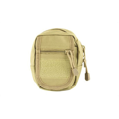 NCSTAR Small Utility Pouch w/ MOLLE Straps & Zippered Compartment, Tan Nylon - CVSUP2934T