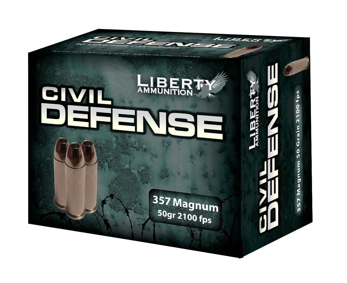 LIBERTY CIVIL DEFENSE 357 MAG – 50GR HP 20RD 10BX/CS - No Credit Card Fees - Low, flat rate shipping