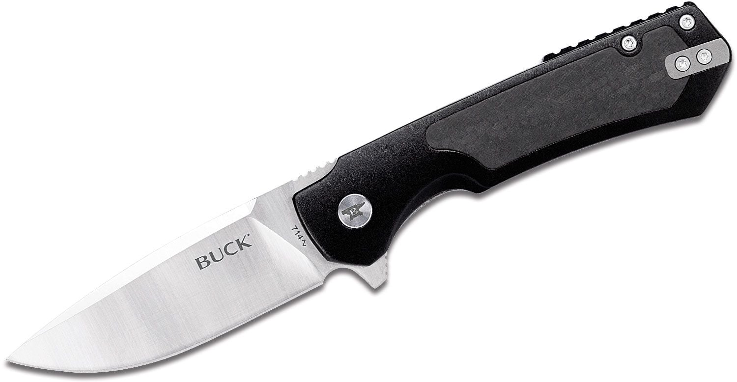 Buck Stinger Folding Drop Point Knife, Black - 0714BKS-C