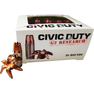 G2 Research Civic 45 ACP Civic Duty 45 ACP 168 GR Copper Expansion Projectile - 20rd Box
