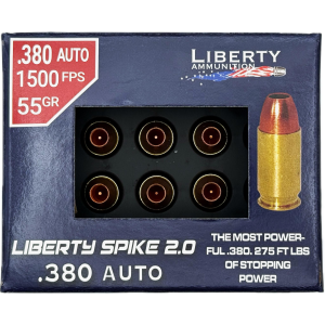 Liberty-Ammunition Liberty SPIKE 2.0 Handgun Ammunition .380 Auto 55gr 1500 fps 20/ct