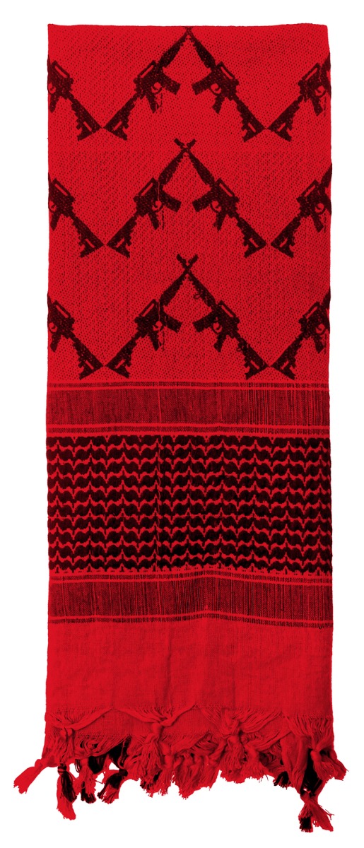 Rothco Crossed Rifles Shemagh Tactical Desert Keffiyeh Scarf - Red
