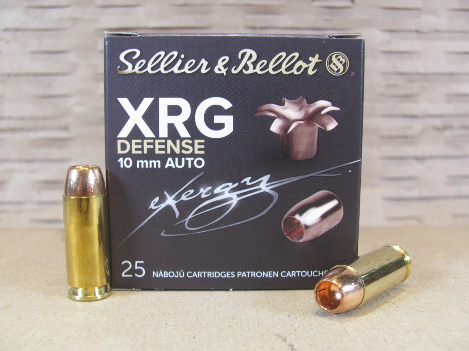 25 Round Box – 10mm Auto 130 Grain Sellier Bellot XRG Hollow Point Defense Ammo – SB10XA