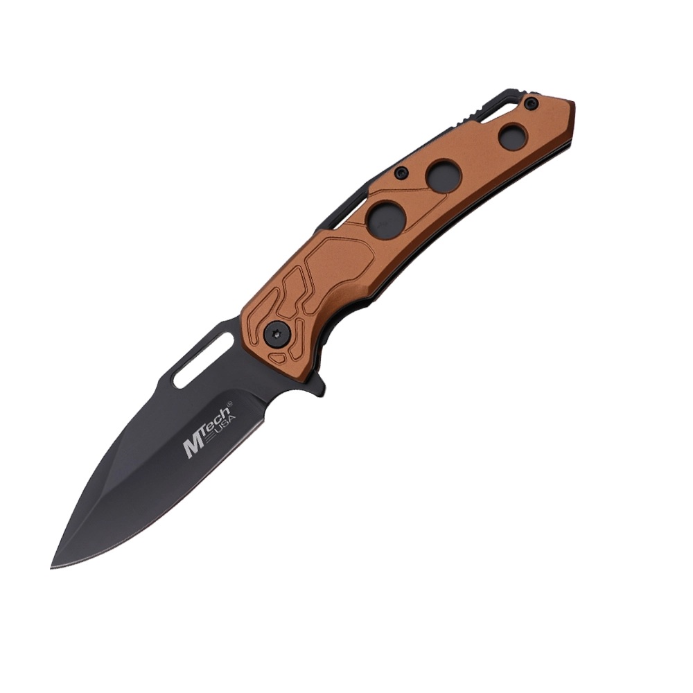 MTech USA 2026 Folding Drop Point Knife, Brown - MT-A2026BN