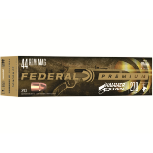 Federal Premium HammerDown 44 Remington Magnum Ammo 270 Grain Bonded Jacketed Soft Point Box of 20