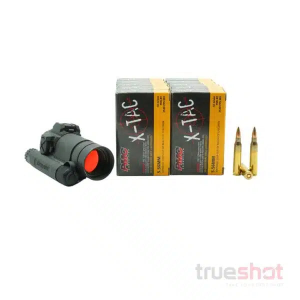 BUNDLE DEAL: Aimpoint Comp M4s Red Dot Rifle Sight and 200 Rounds of Ammo - PMC 5.56 55 Grain