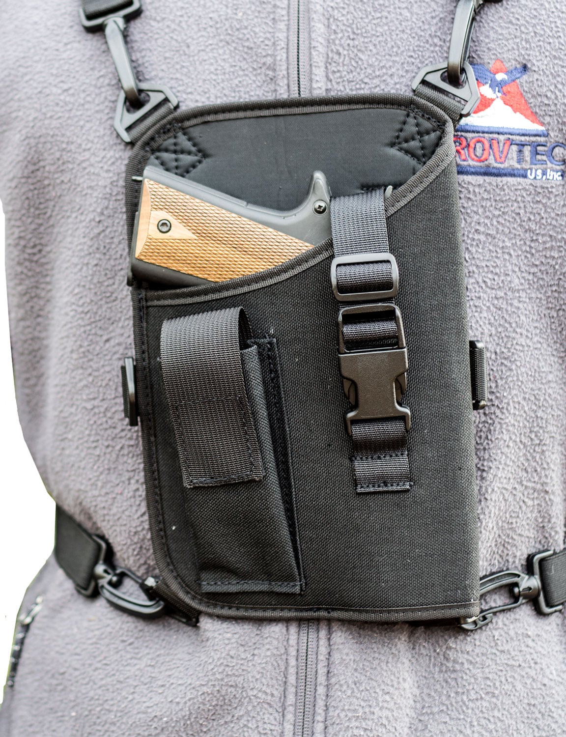 GrovTec Trail Pack Right Hand 4.5" to 5" Large Semi Autos Shoulder Holster, Textured Black - GTHL14905R