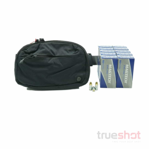 BUNDLE DEAL: Black Vertx Everyday Fanny Pack and 500 Rounds of Ammo - Magtech 9mm 115 Grain Steel
