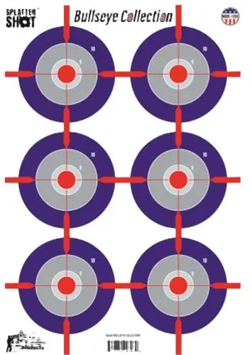 SPLATTER SHOT TARGET 12"X18" - MULTI-BULLSEYE 8PK