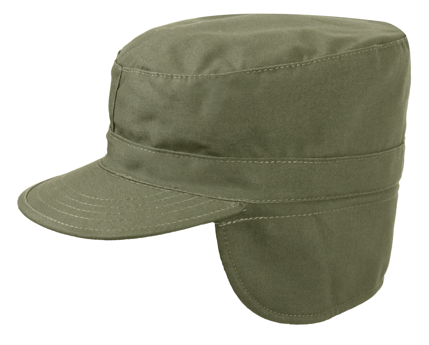 Rothco G.I. Type Combat Caps With Flaps - Olive Drab, Head Size 7 1-2