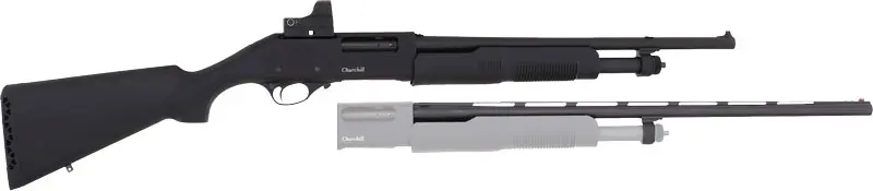AKKAR 620 20 COMBO PUMP ACTION - 26" 18.5" W/RED DOT POLY ST