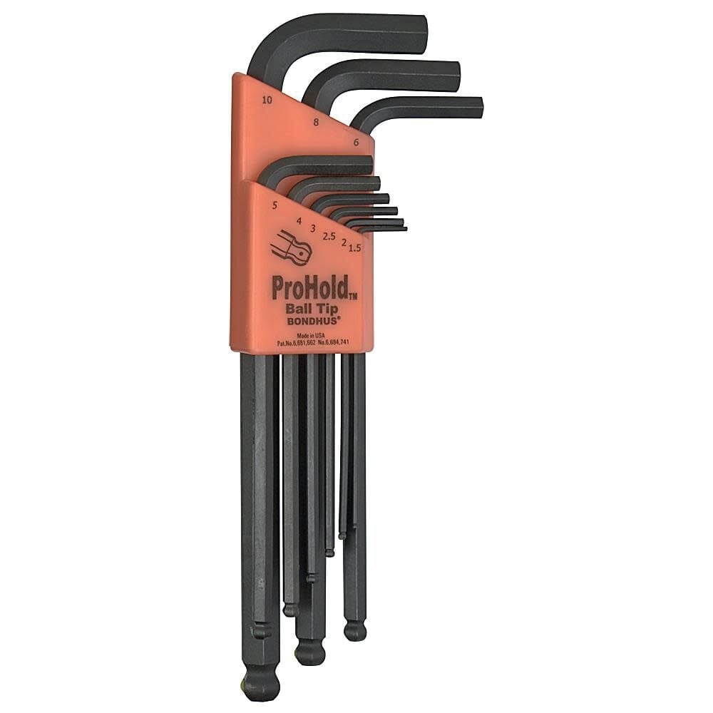 Bondhus ProHold/PBLX9M 9-Piece Long Length Tip Ball End Wrench Set
