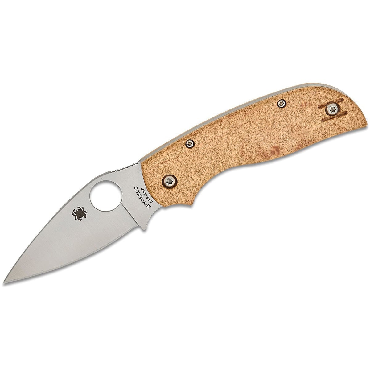 Spyderco Chaparral Slipit Slipjoint Drop Point Knife, Birdseye Maple - C152NLWDP