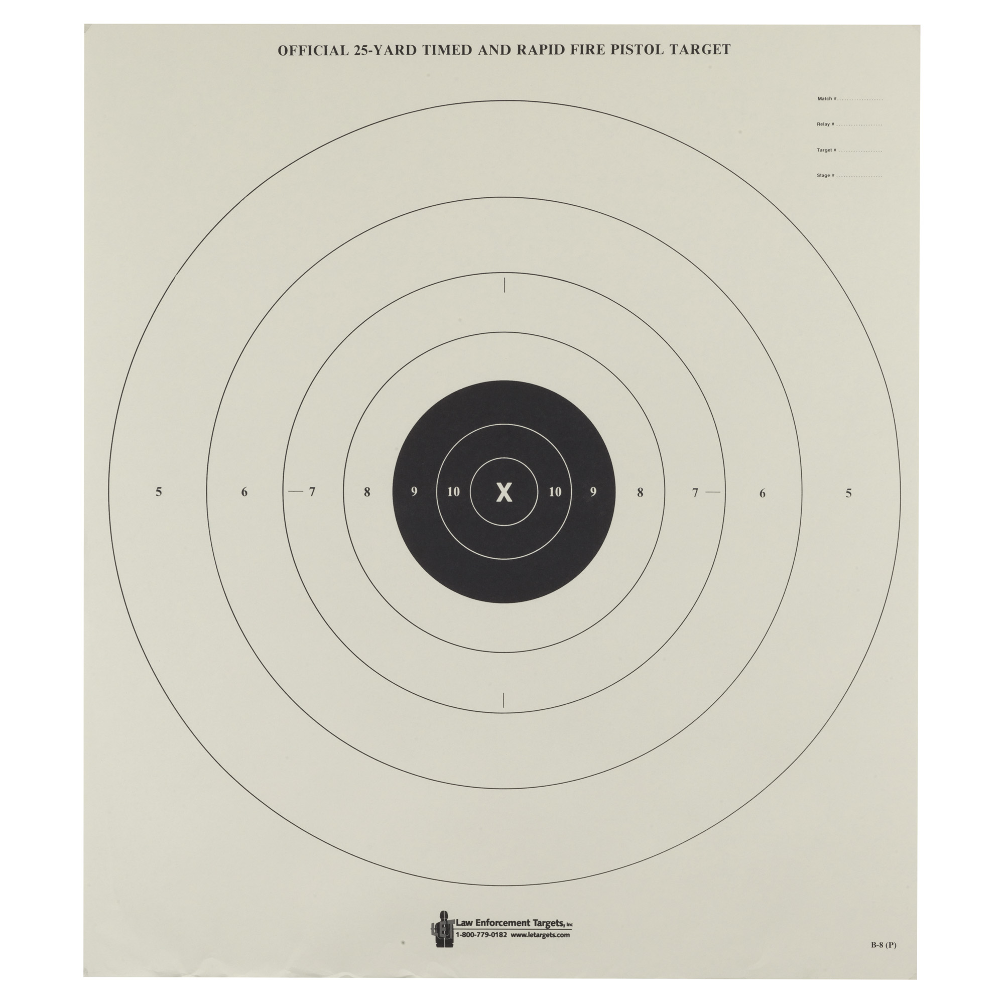 Action Target B-8 Timed And Rapid Fire Target, Black Bull's-Eye, 21"x24", 100 Per Box B-8-100
