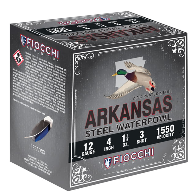 Fiocchi Arkansas Steel 12 Gauge 1 1/5 oz 3in Shotgun Ammo #3 25 Rounds