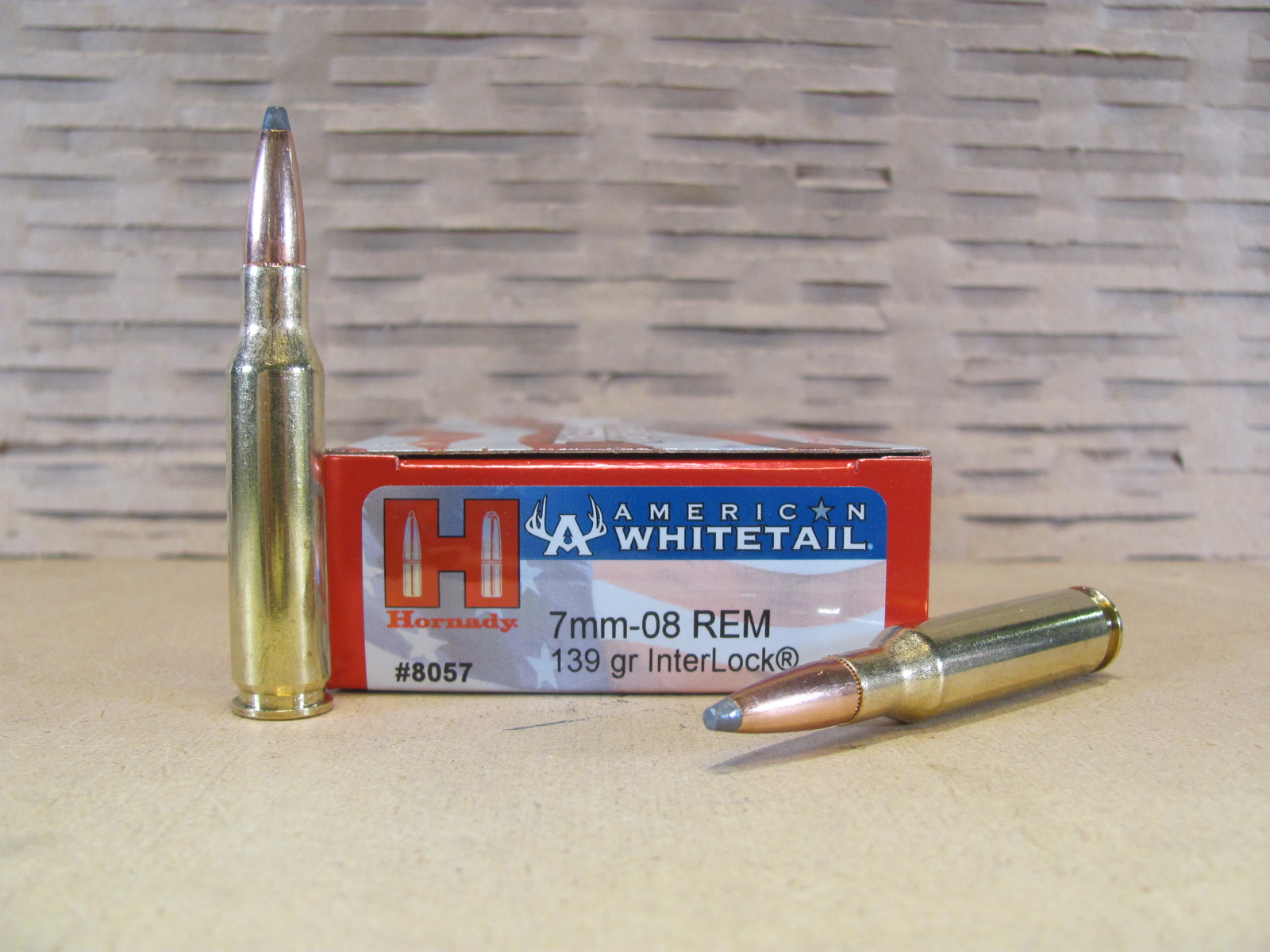 20 Round Box – 7mm-08 Rem 139 Grain InterLock Hornady American Whitetail Ammo – 8057