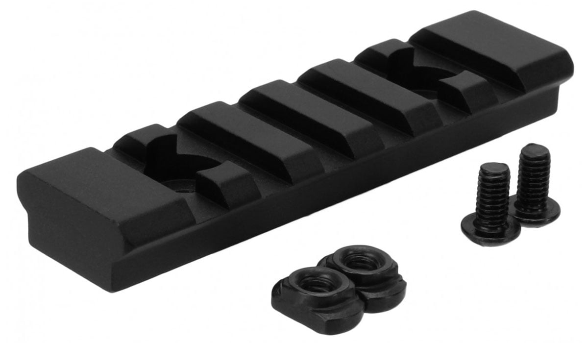 TacFire 7 Slot M-LOK Picatinny Rail Section, Black - MAR105M