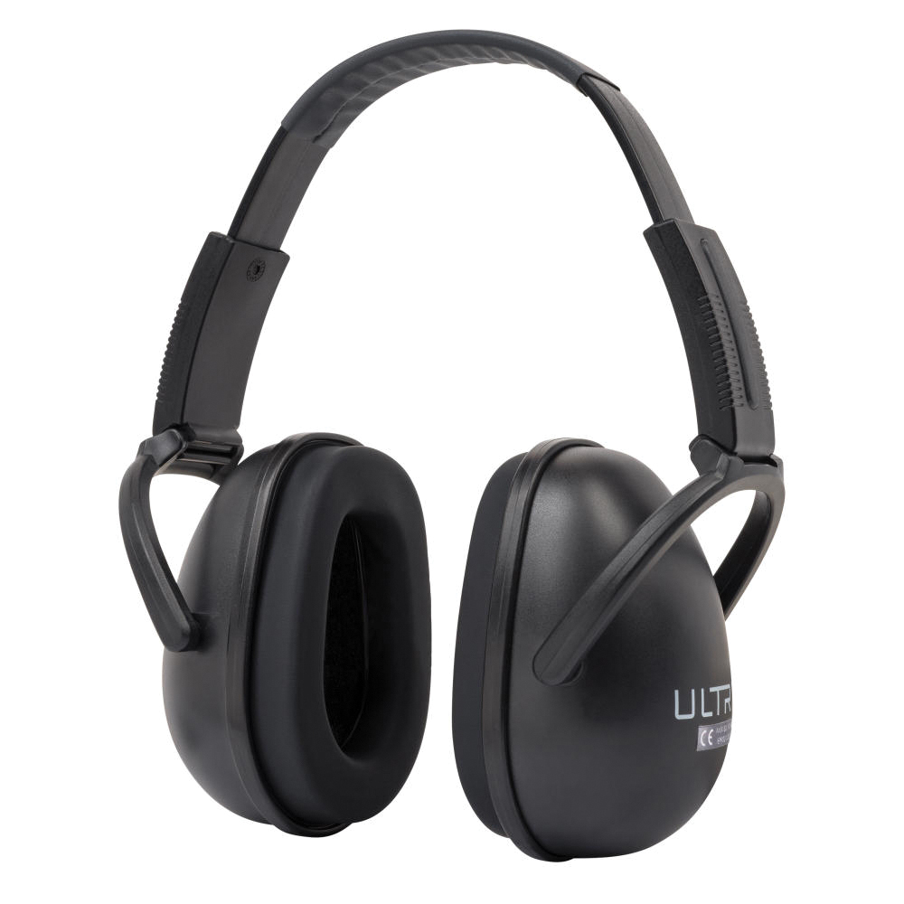 ULTRX 23 dB Sound Blocker Passive Earmuffs, Black