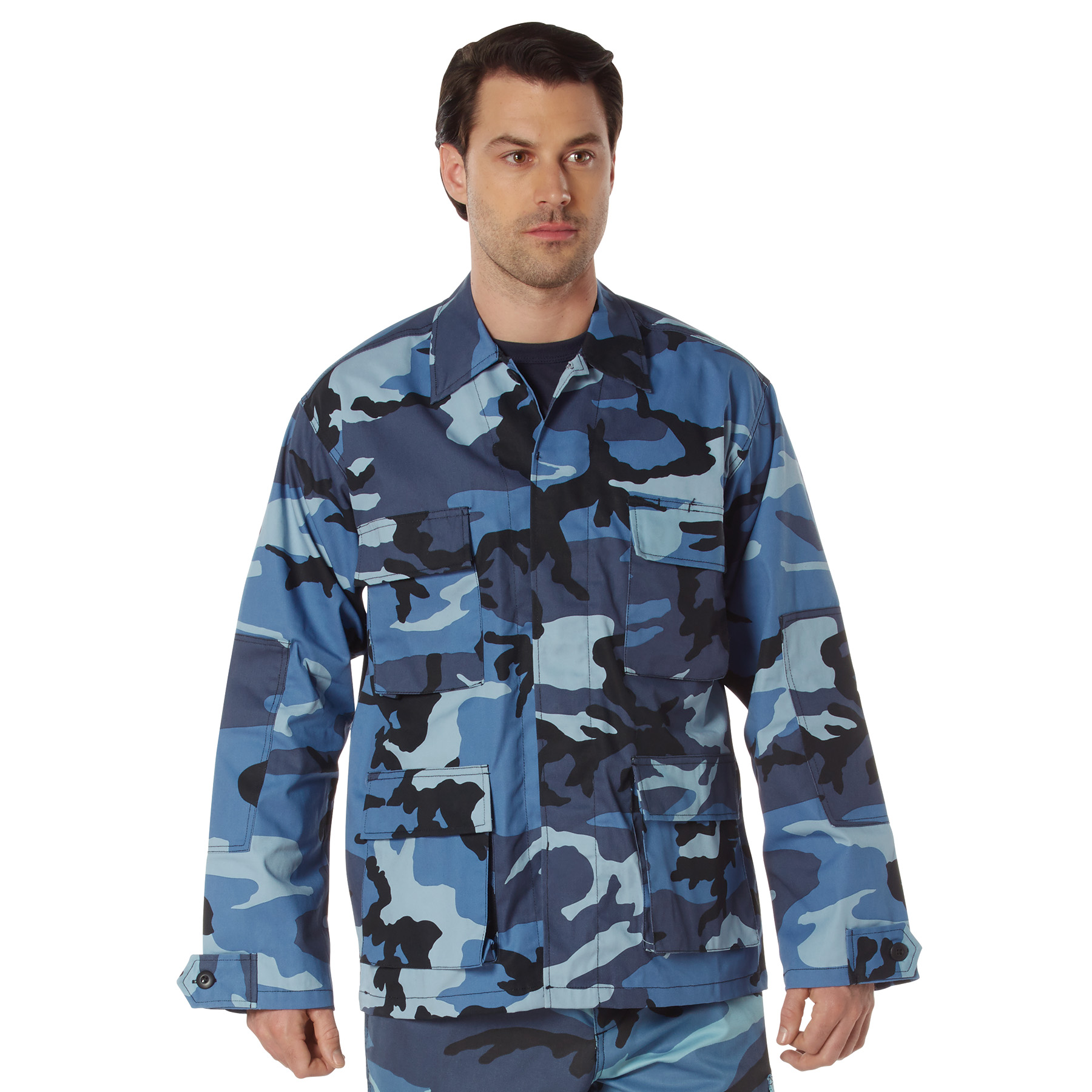 Rothco Twill Bdu Shirt - Sky Blue Camo, X-Large