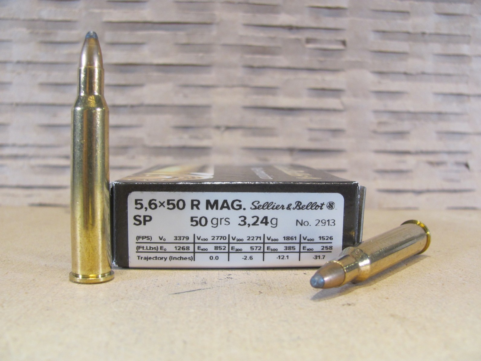 20 Round Box – 5.6x50R Magnum 50 Grain SP Sellier Bellot Ammo – SB5650RB