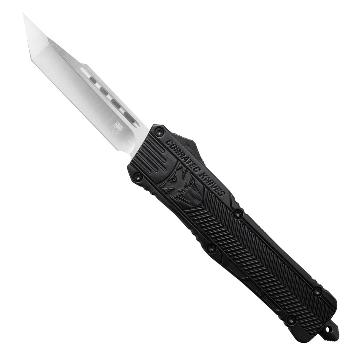 CobraTec Knives CTK-1 Large OTF Knife Tanto, Black - LBCTK-1LTNS
