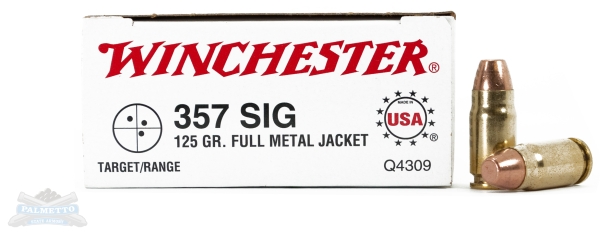 WIN USA 357SIG 125GR FMJ 50/500 - No Credit Card Fees - Low, flat rate shipping