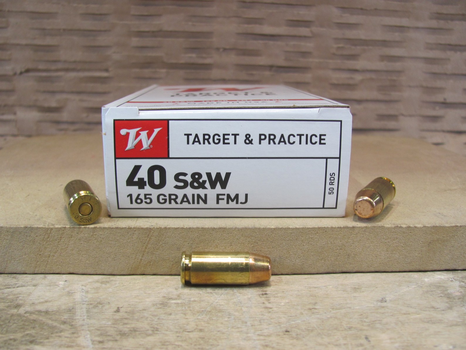 50 Round Box – 40 SW Winchester 165 Grain FMJ Ammo – USA40SW