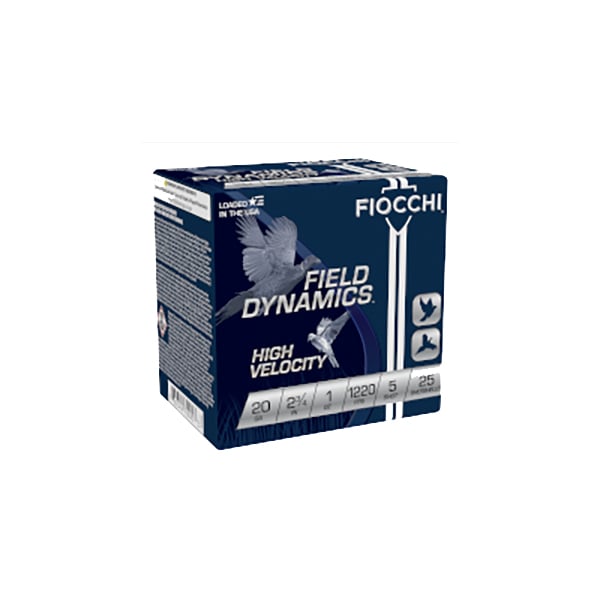 FIOCCHI 20GA 2.75″ 1OZ #5 – 1220FPS 25RD 10BX/CS - No Credit Card Fees - Low, flat rate shipping