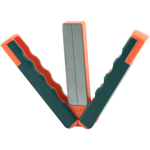 Accusharp 077C Diamond Paddle Folding Fine, Coarse Diamond Sharpener Gray/Orange Overmolded Rubber Handle