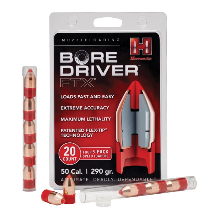 Hornady Bore Driver FTX .50 Cal HPFT Muzzleloader Bullet, 290 gr 0.499" 20rds