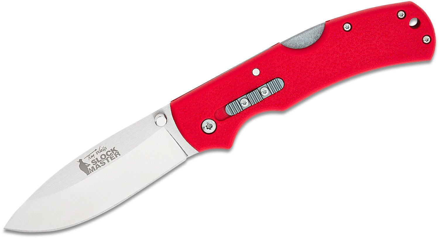 Cold Steel Slock Master Folding Knife Clip Point, Red Textured - CS-23JK