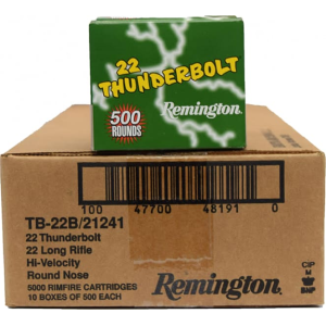 Remington Thunderbolt .22 LR 40 GR LRN Lead Round Nose Ammo, 1255 FPS - 5000 Round Case
