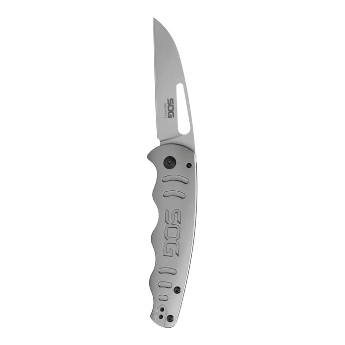 SOG Knives Escape FL Folding Knife Sheepsfoot, Silver - SOG14-52-01-57