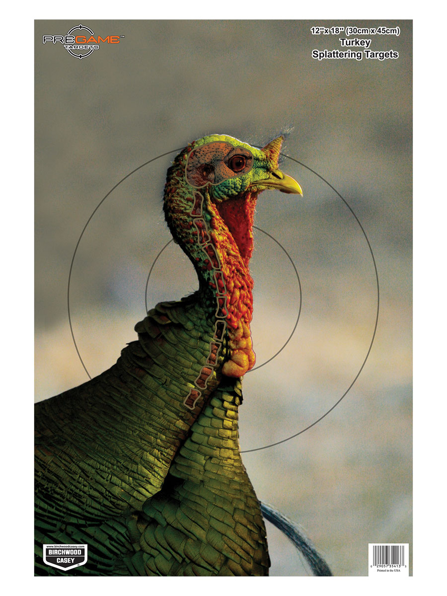 Birchwood Casey Pregame 12"x18" Turkey Target w/ Visible Vitals, 8 Pack - BC-35403