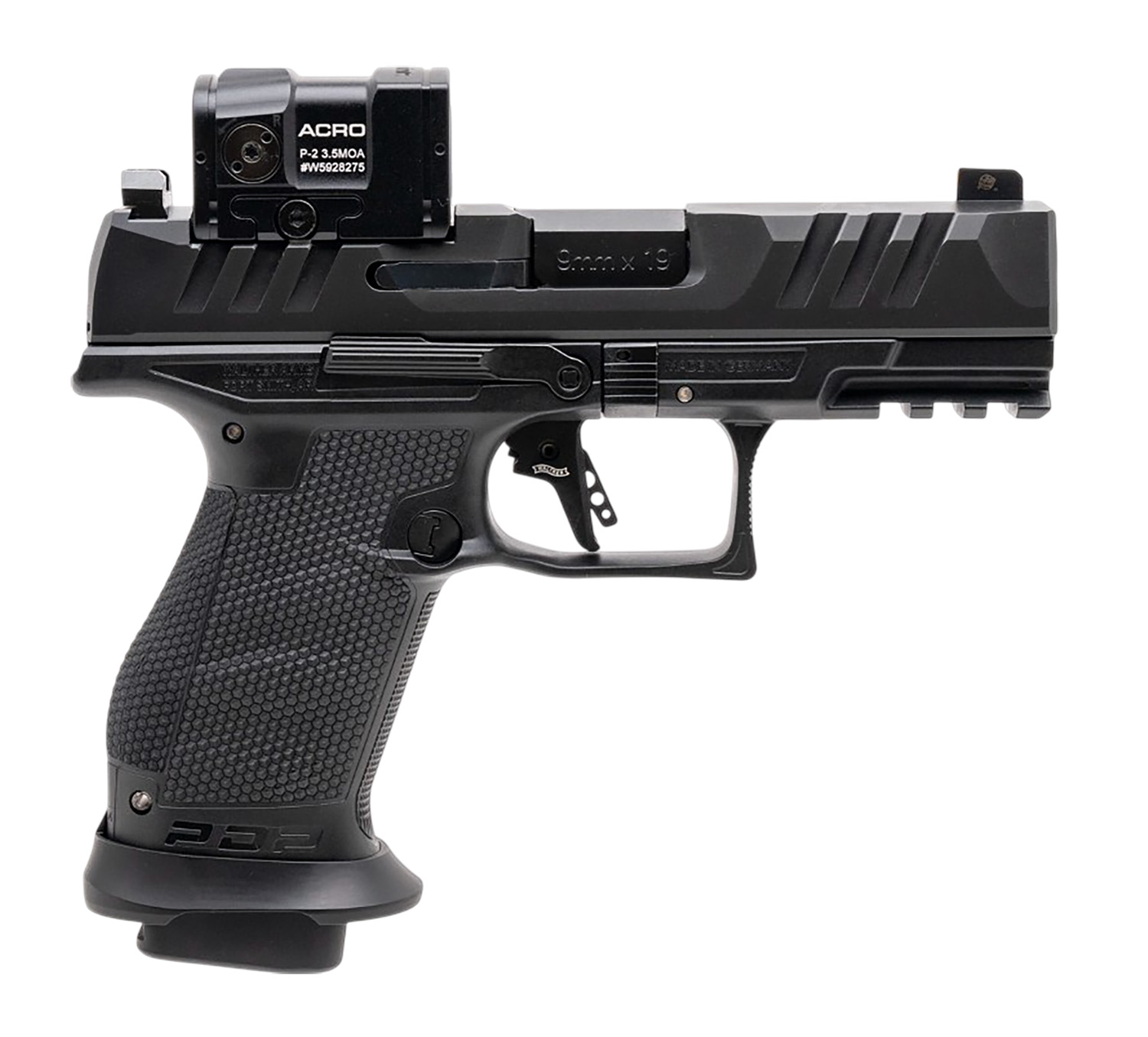 Walther PDP Compact 9mm Pistol 4" Black 18RD Mags
