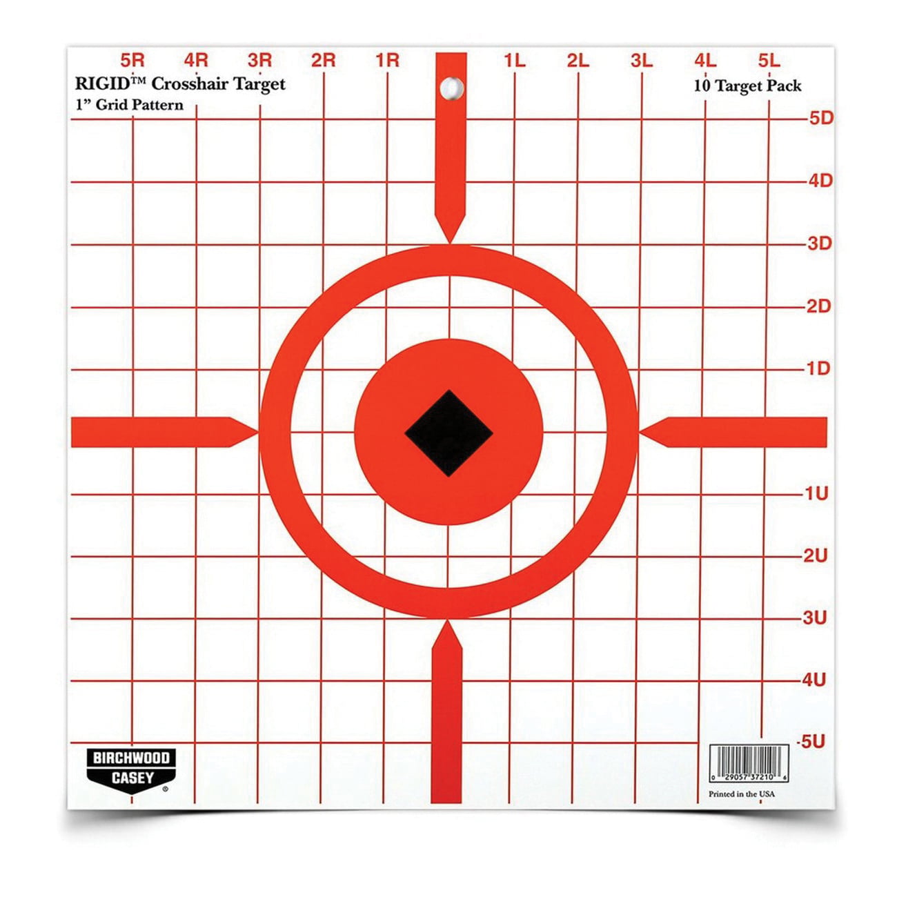 Birchwood Casey Rigid 12" x 12" Crosshair Sight-In Target, Orange/Black, 10/pack - 37210