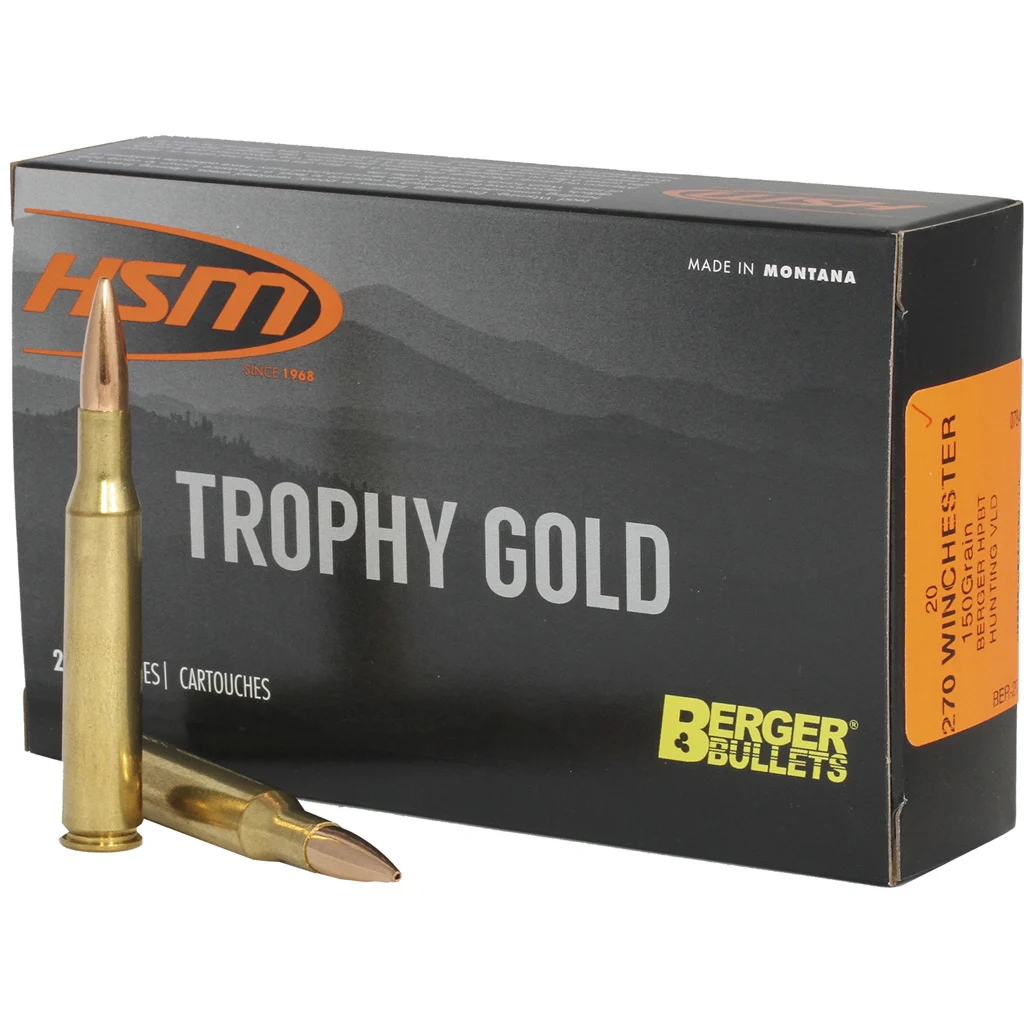 HSM Trophy Gold Rifle Ammunition 270 Win. Berger 150 gr. 20 rd.