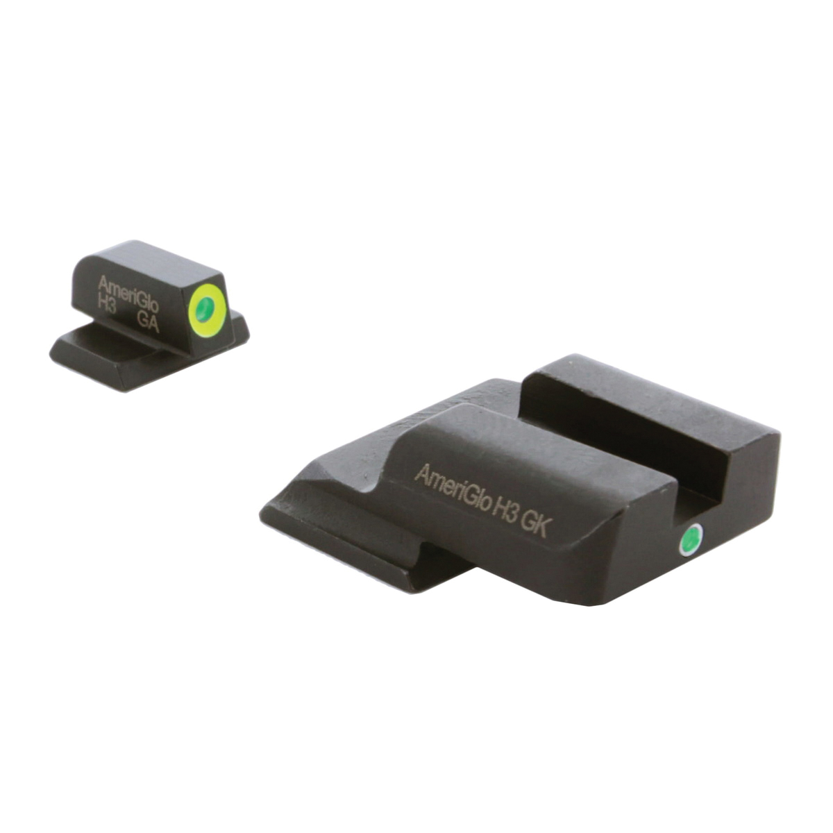 Ameriglo Night Sight Set Front/Rear, Green/Lumi Green/Green
