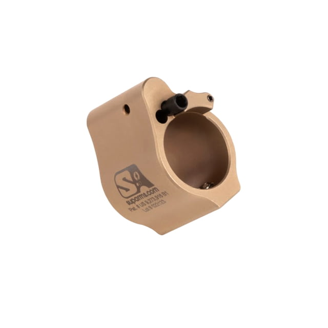 Superlative Arms Solid Set Screw Adjustable Bleed Off Gas Block .625in Solid Set Screw Stainless Steel DLC Tan Finish Tan