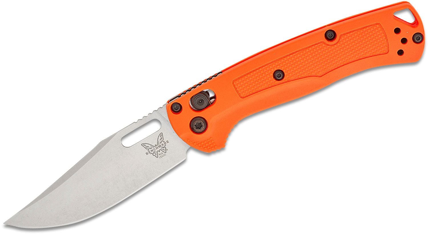 Benchmade Mini Taggedout Folding Clip Point Knife, Orange - 15533