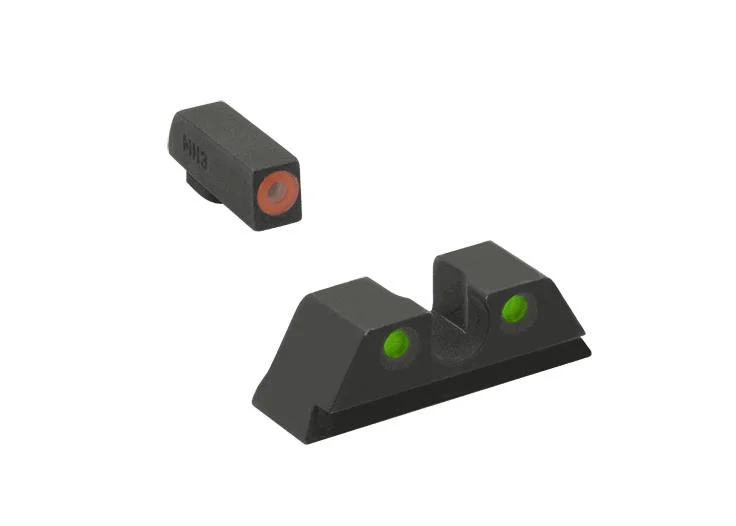 Meprolight ML41766 Hyper-Bright Orange Ring Front/Green Rear Sights for S M Fullsize Compact Subcompact (Not Shield Models)